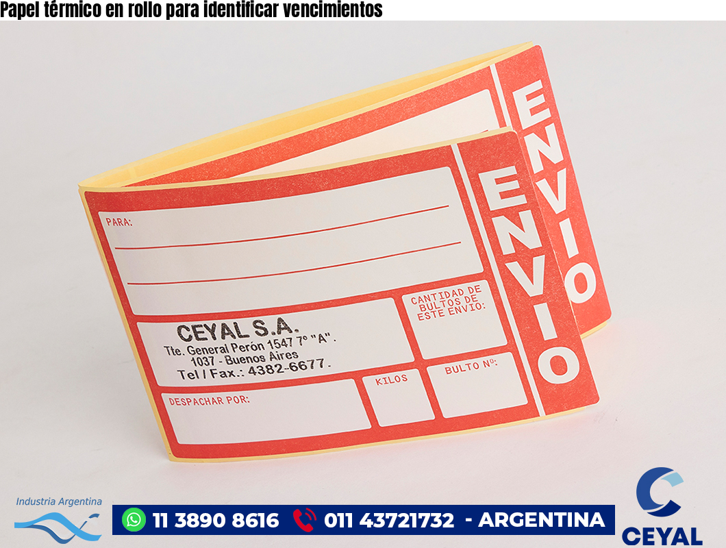 Papel térmico en rollo para identificar vencimientos