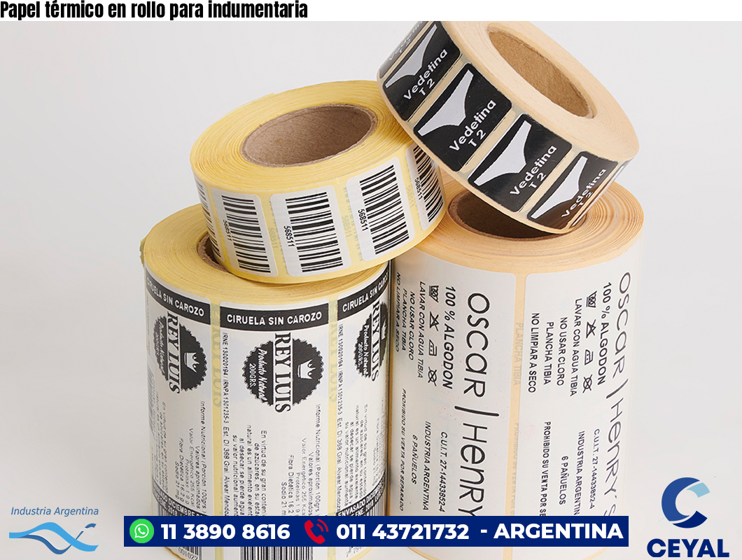 Papel térmico en rollo para indumentaria