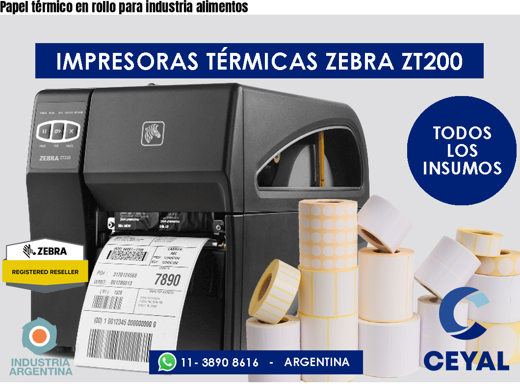 Papel térmico en rollo para industria alimentos