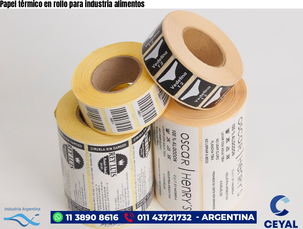 Papel térmico en rollo para industria alimentos