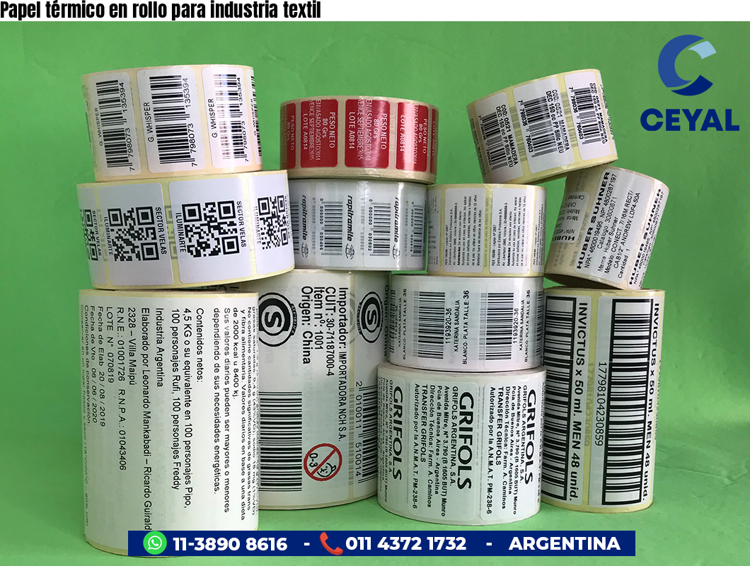 Papel térmico en rollo para industria textil