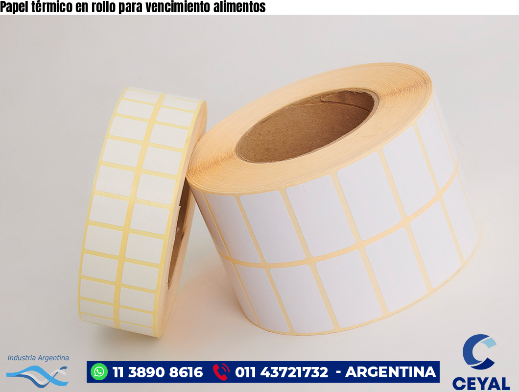 Papel térmico en rollo para vencimiento alimentos