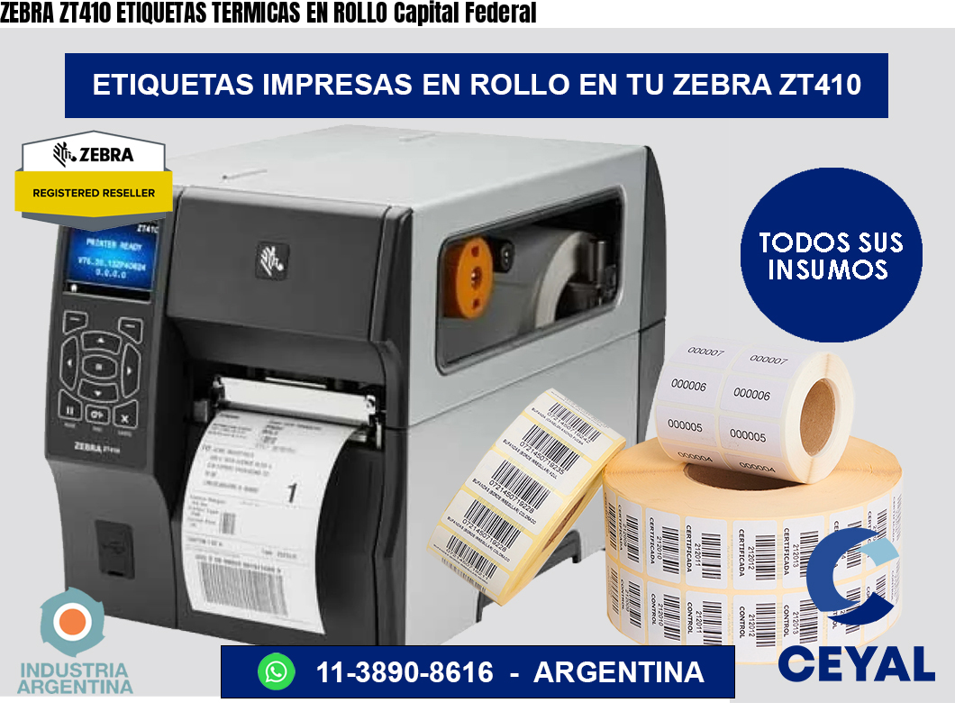 ZEBRA ZT410 ETIQUETAS TERMICAS EN ROLLO Capital Federal