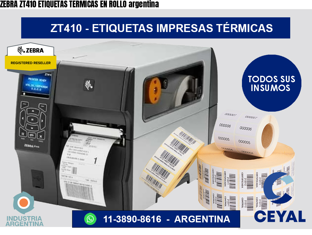 ZEBRA ZT410 ETIQUETAS TERMICAS EN ROLLO argentina
