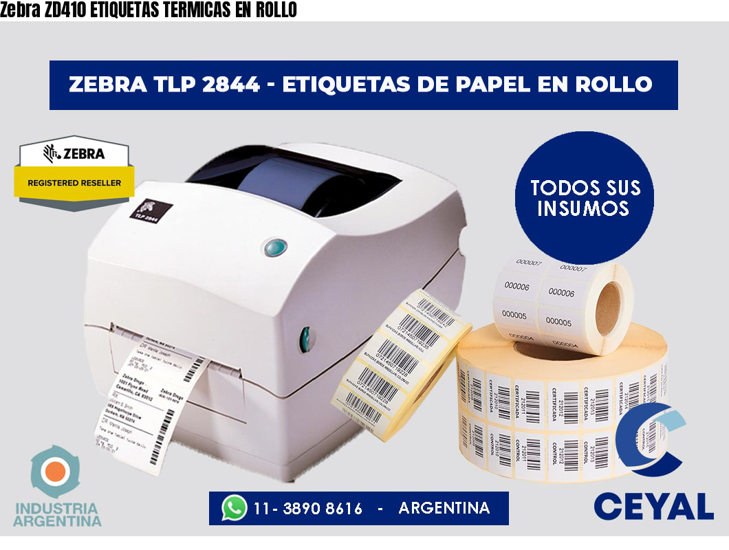 Zebra ZD410 ETIQUETAS TERMICAS EN ROLLO