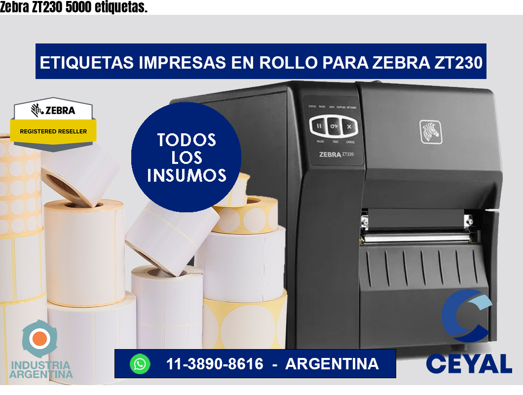Zebra ZT230 5000 etiquetas.