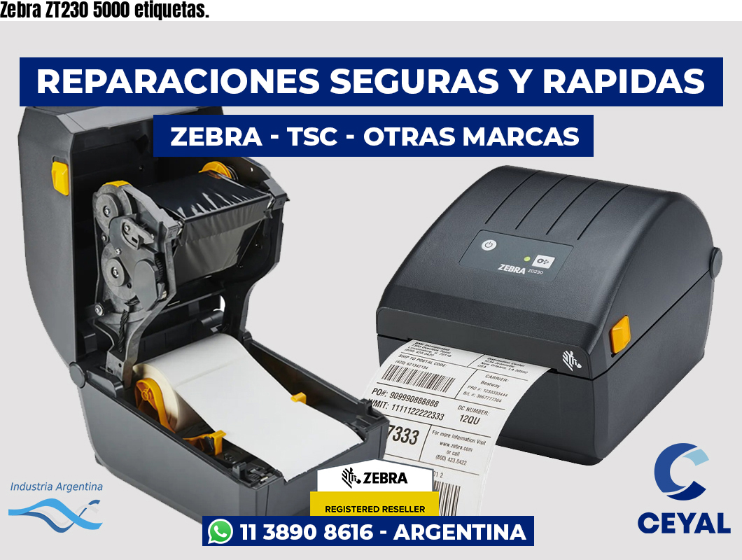Zebra ZT230 5000 etiquetas.