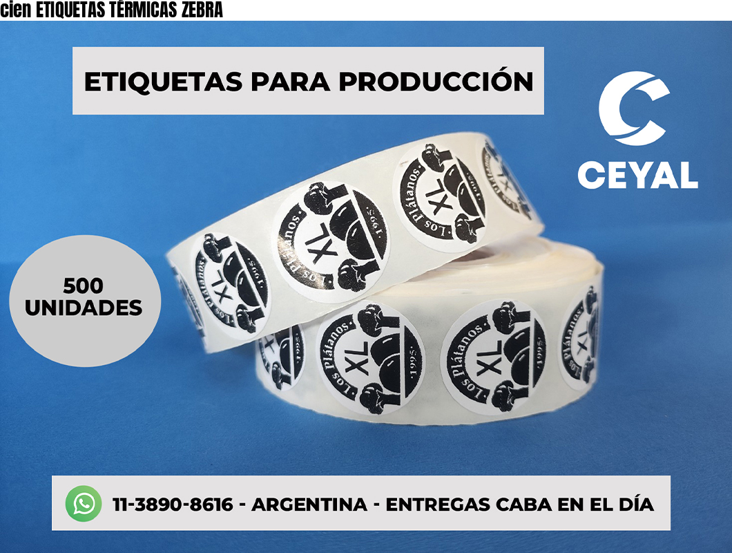 cien ETIQUETAS TÉRMICAS ZEBRA