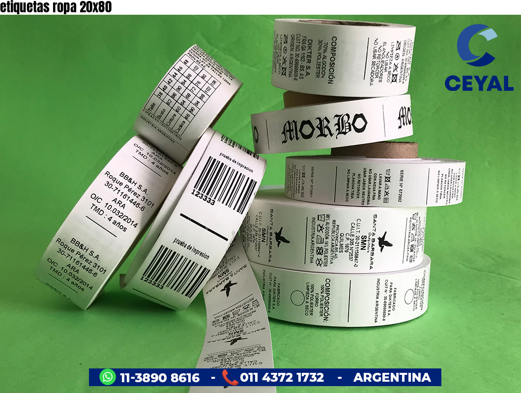 etiquetas ropa 20x80