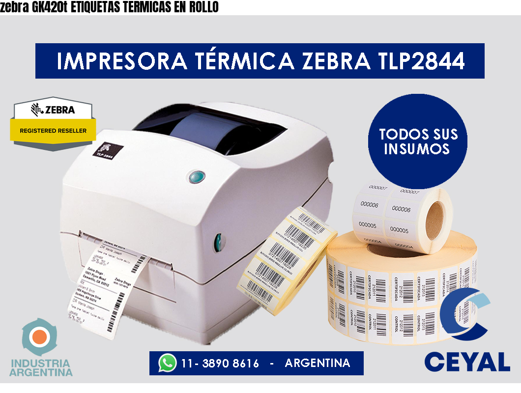 zebra GK420t ETIQUETAS TERMICAS EN ROLLO