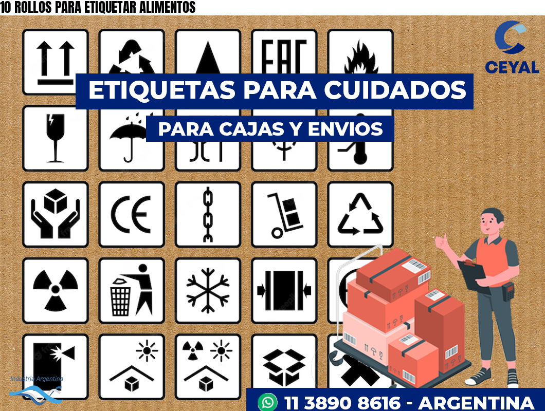 10 ROLLOS PARA ETIQUETAR ALIMENTOS