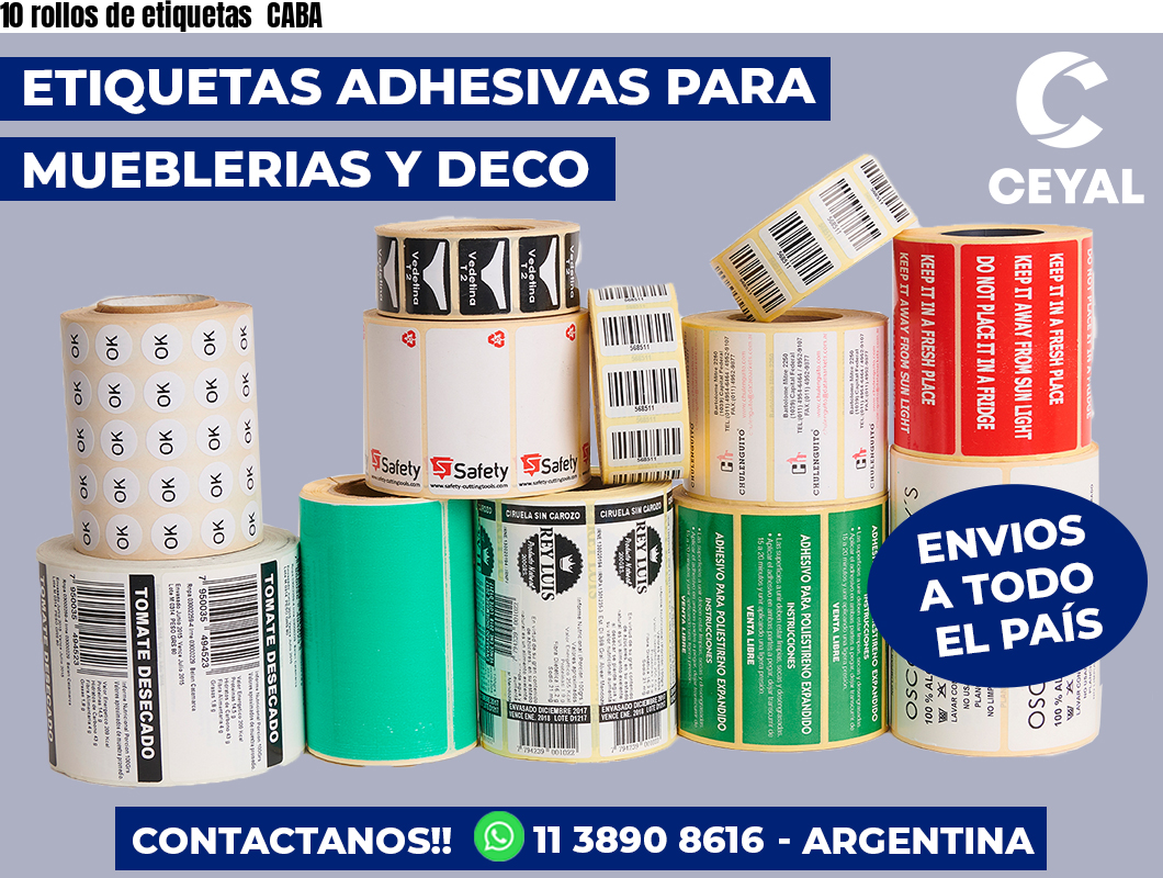10 rollos de etiquetas  CABA