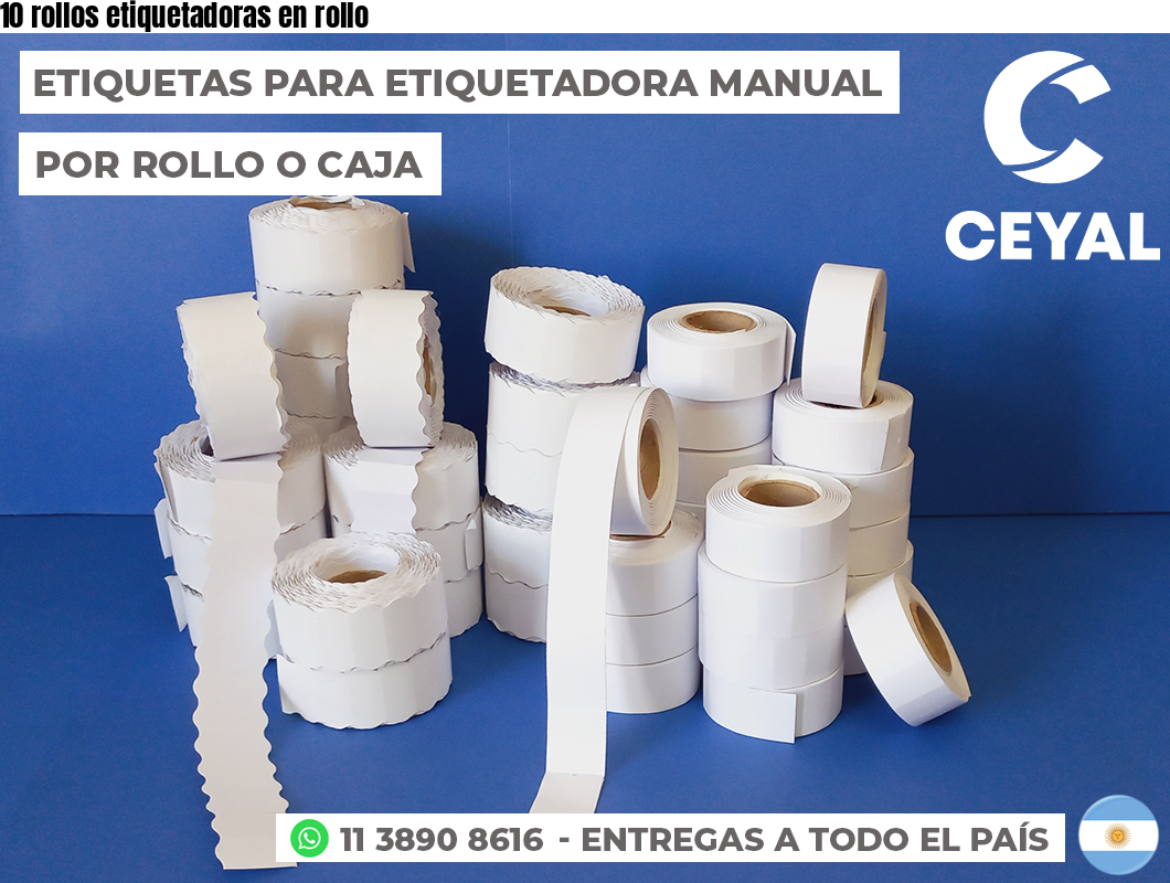 10 rollos etiquetadoras en rollo