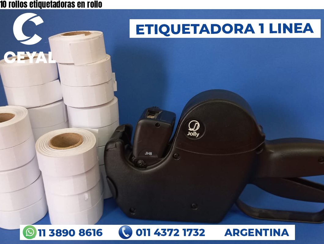 10 rollos etiquetadoras en rollo