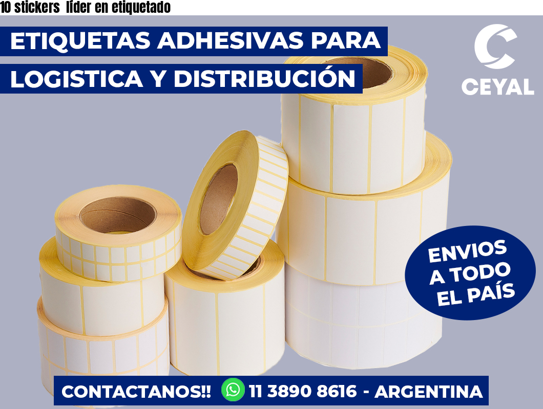 10 stickers  líder en etiquetado