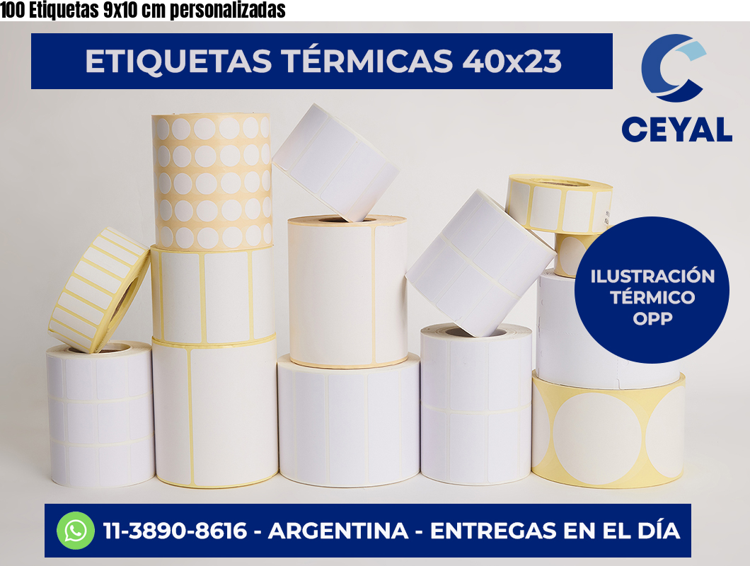 100 Etiquetas 9×10 cm personalizadas