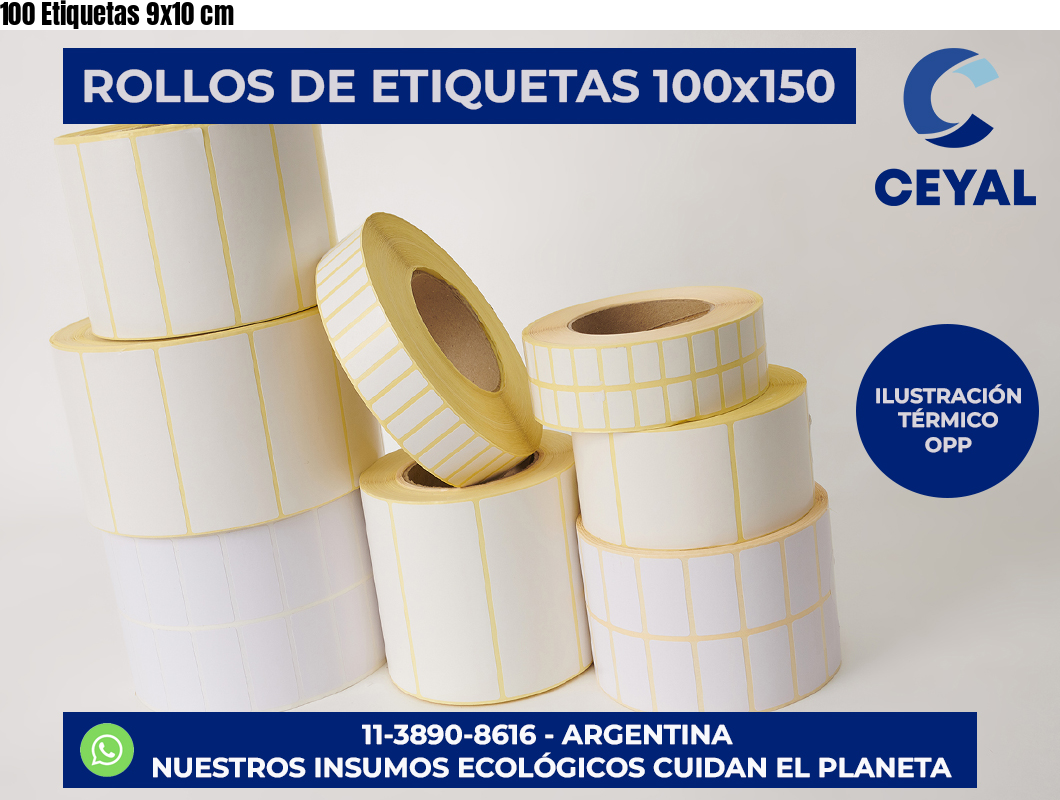 100 Etiquetas 9×10 cm