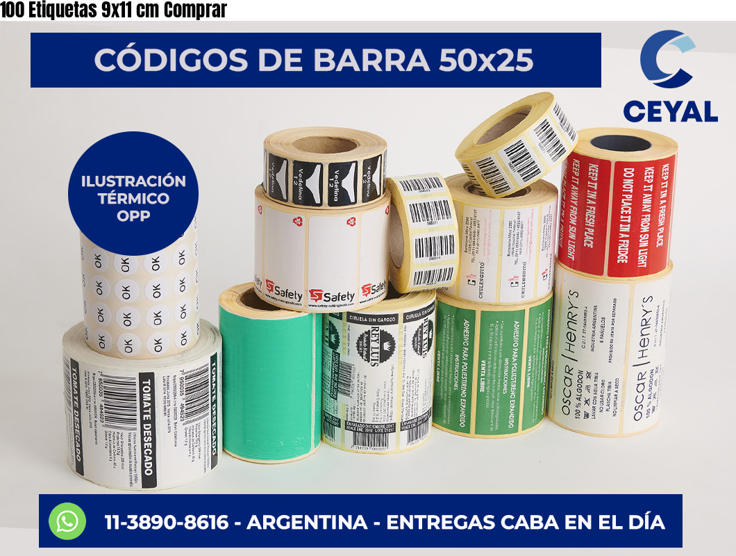100 Etiquetas 9×11 cm Comprar