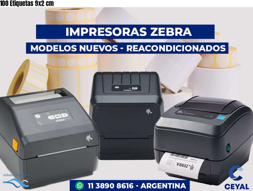 100 Etiquetas 9x2 cm