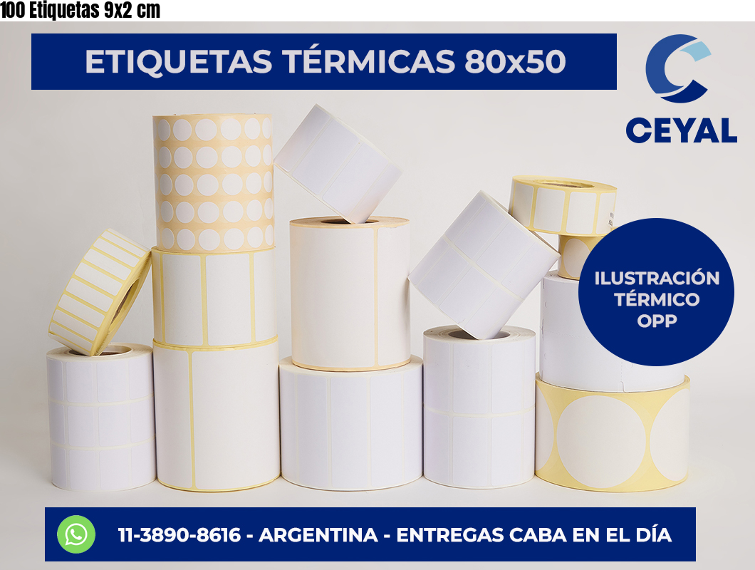 100 Etiquetas 9×2 cm
