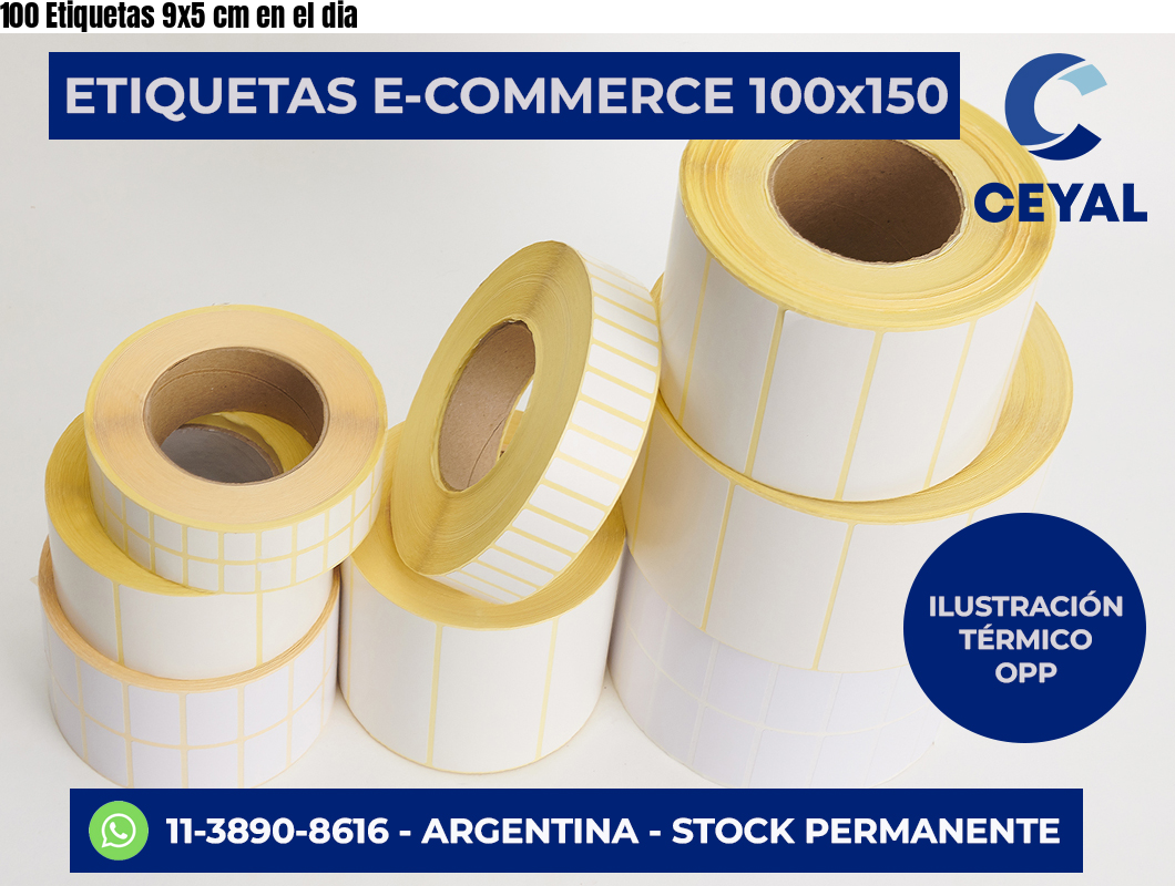 100 Etiquetas 9×5 cm en el dia