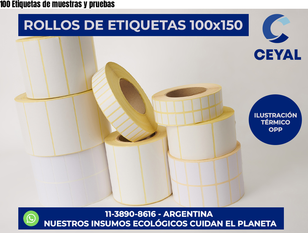 100 Etiquetas de muestras y pruebas
