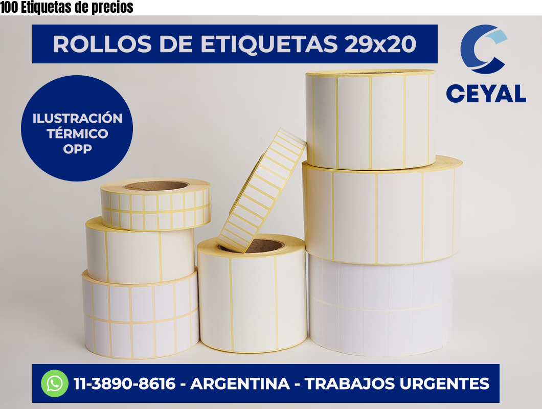 100 Etiquetas de precios