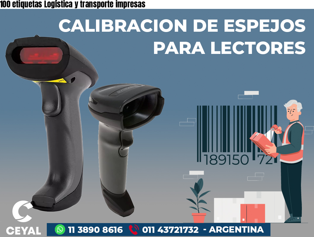100 etiquetas Logística y transporte impresas