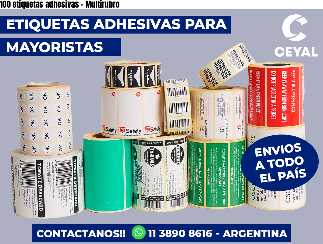 100 etiquetas adhesivas – Multirubro