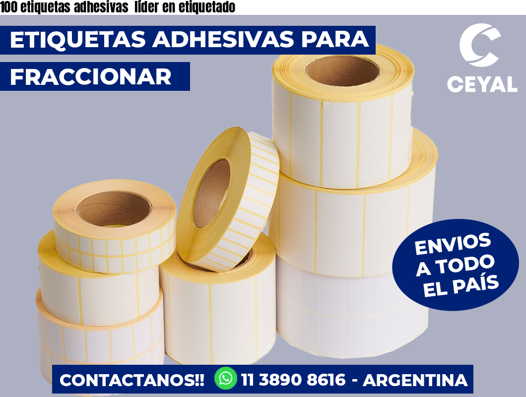 100 etiquetas adhesivas  líder en etiquetado