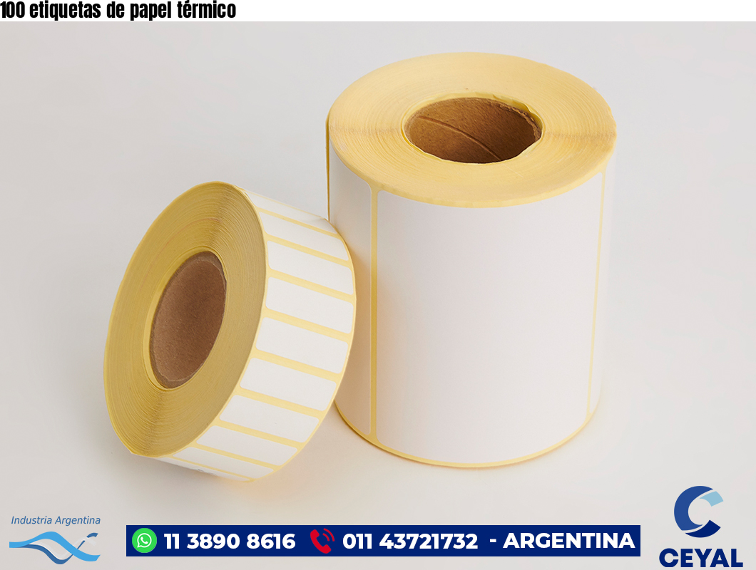 100 etiquetas de papel térmico