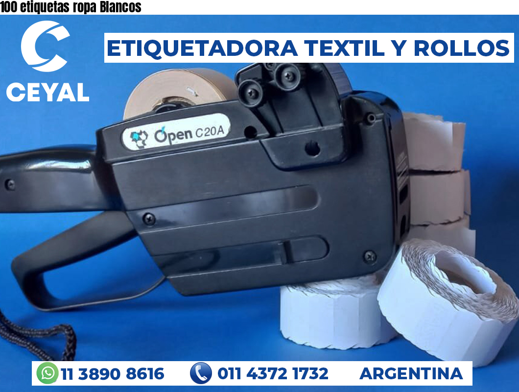 100 etiquetas ropa Blancos