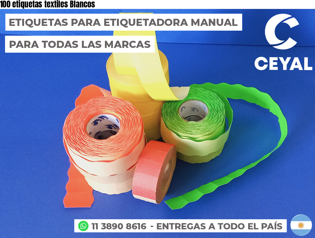 100 etiquetas textiles Blancos