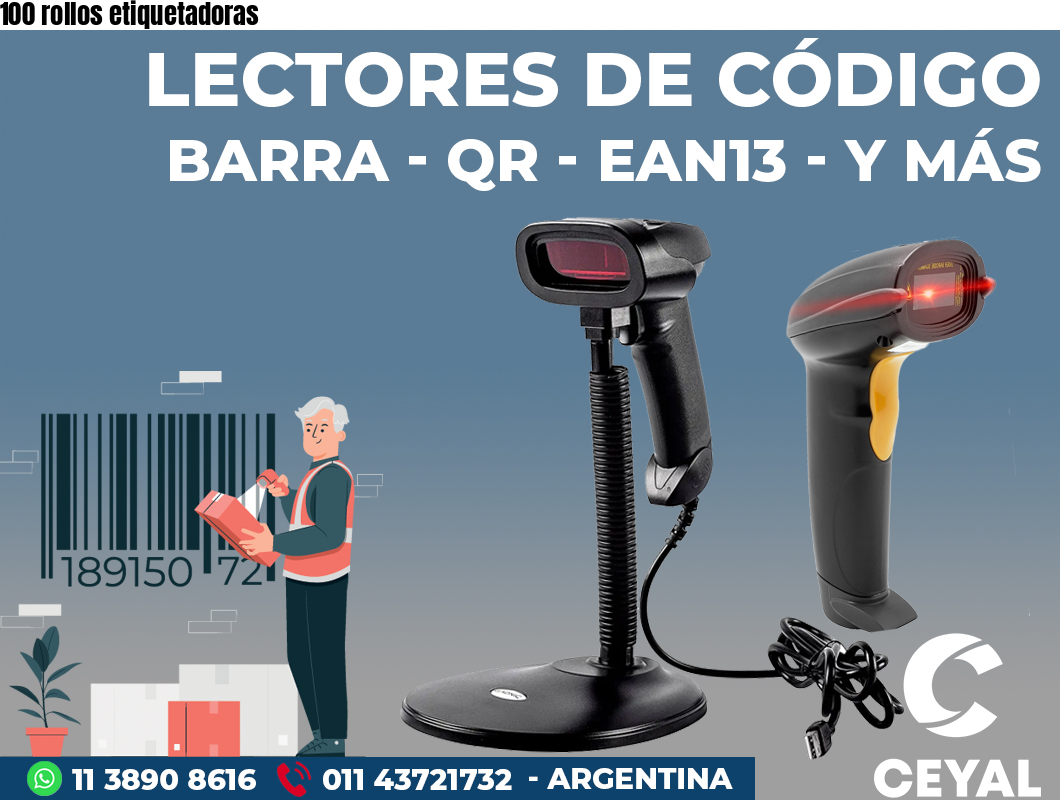 100 rollos etiquetadoras