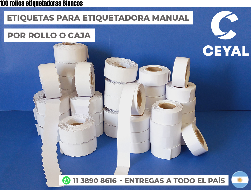 100 rollos etiquetadoras Blancos