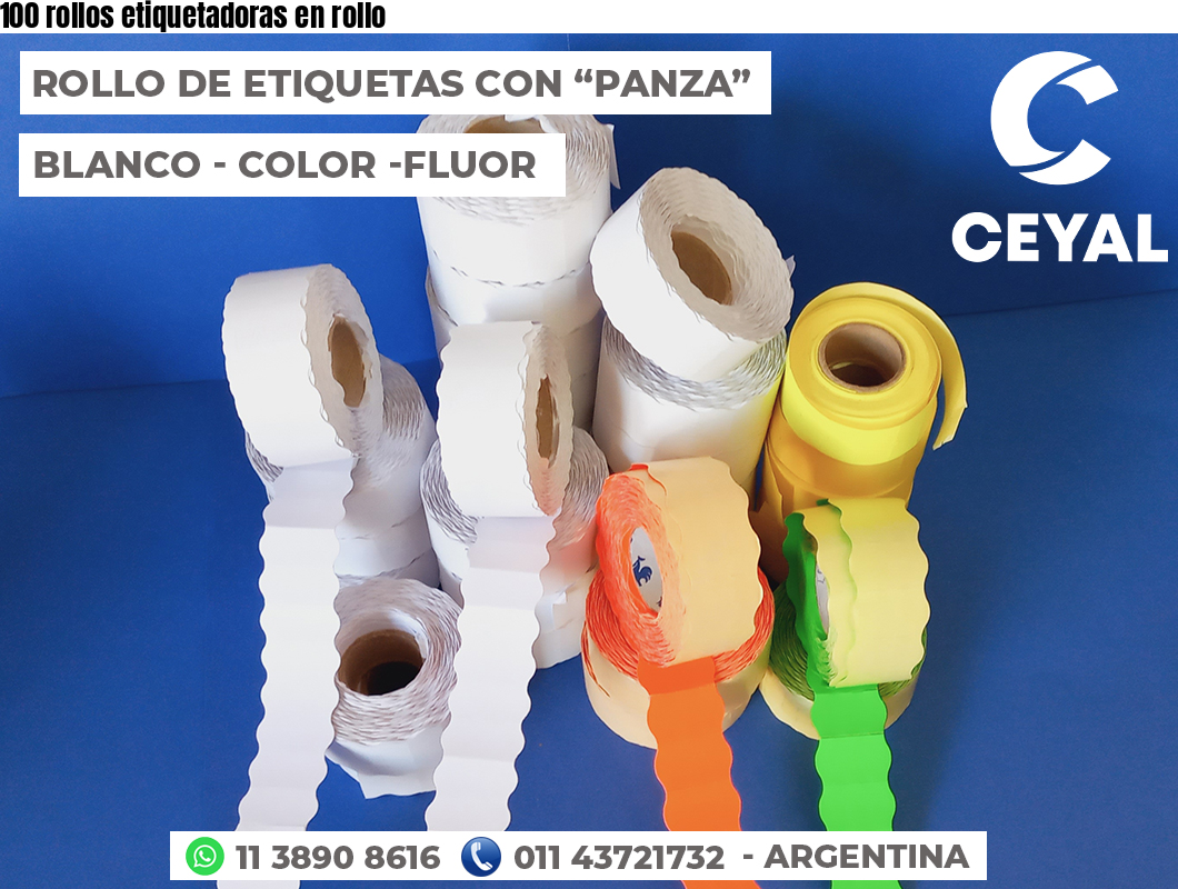 100 rollos etiquetadoras en rollo