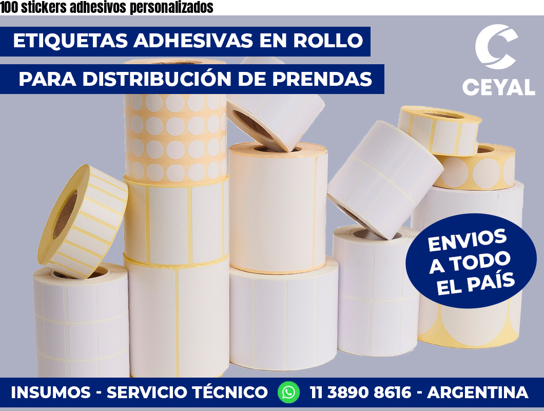100 stickers adhesivos personalizados