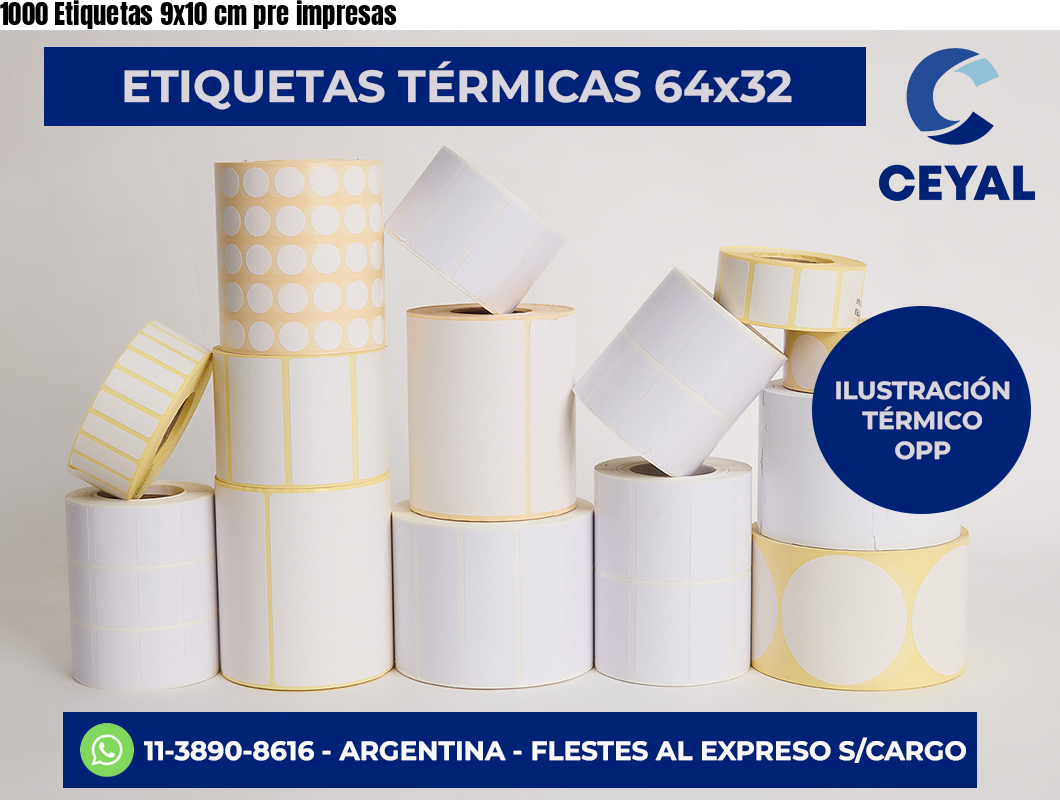 1000 Etiquetas 9×10 cm pre impresas