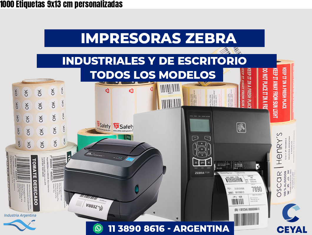 1000 Etiquetas 9x13 cm personalizadas