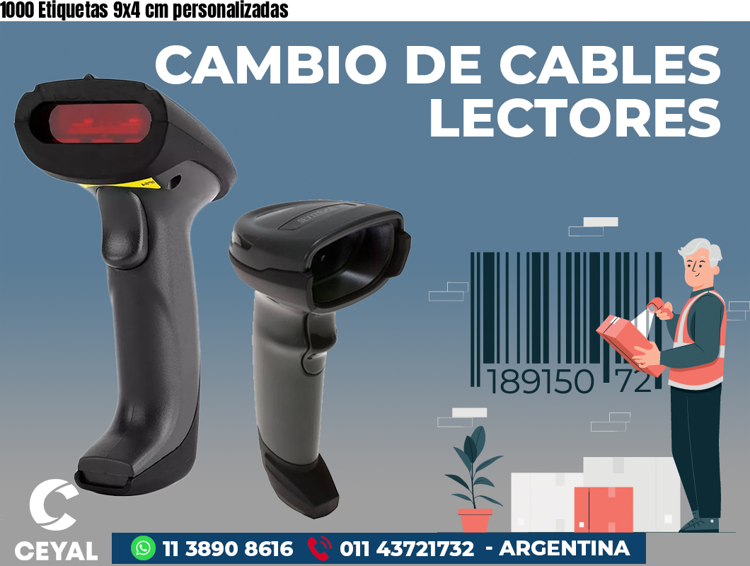 1000 Etiquetas 9x4 cm personalizadas