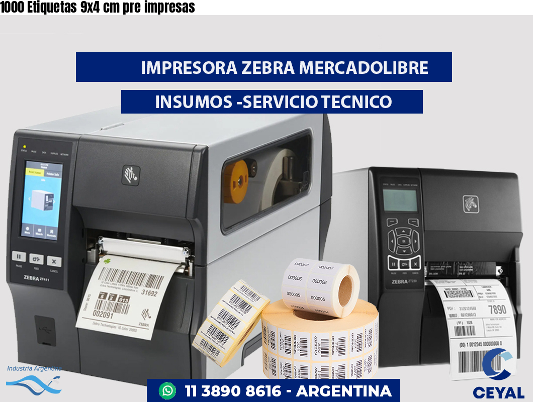 1000 Etiquetas 9x4 cm pre impresas