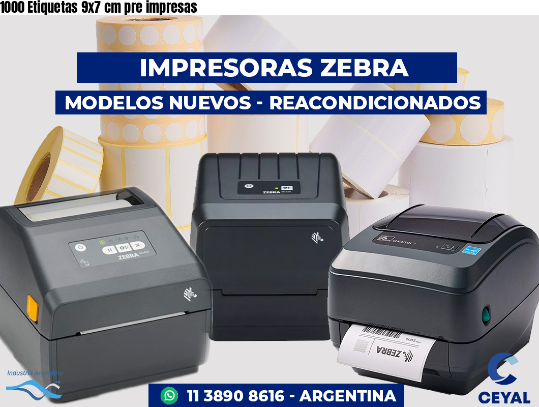 1000 Etiquetas 9x7 cm pre impresas