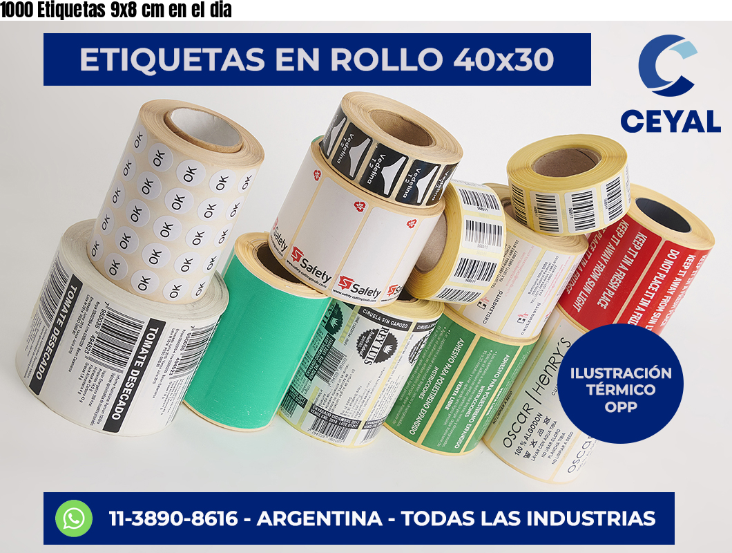 1000 Etiquetas 9×8 cm en el dia
