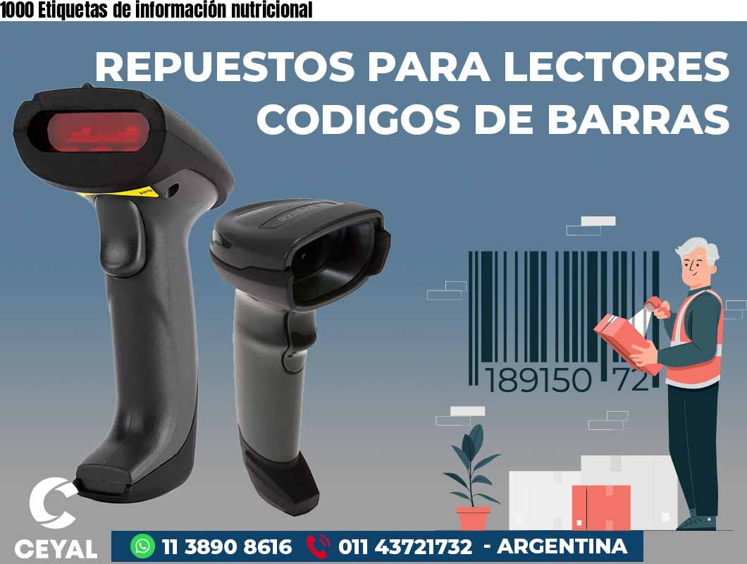 1000 Etiquetas de información nutricional