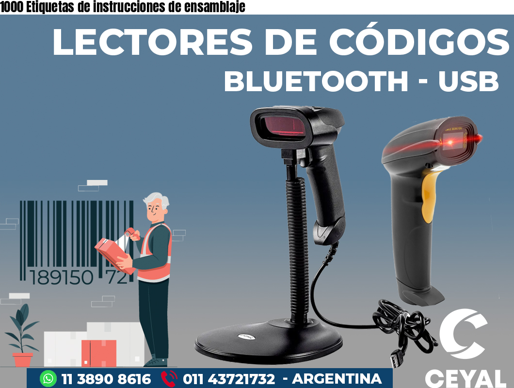 1000 Etiquetas de instrucciones de ensamblaje