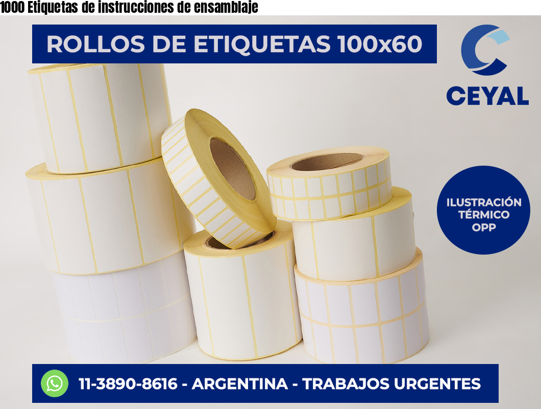 1000 Etiquetas de instrucciones de ensamblaje