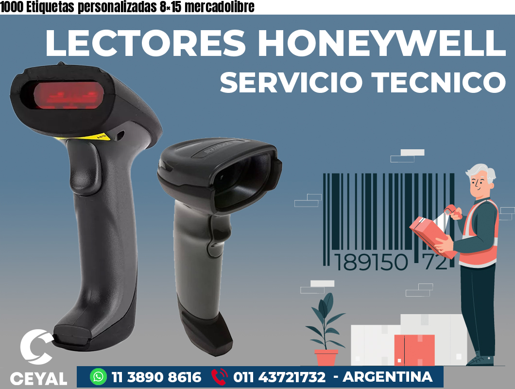 1000 Etiquetas personalizadas 8×15 mercadolibre