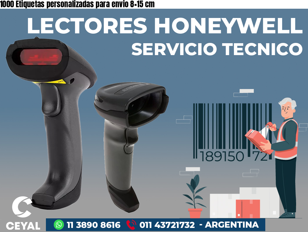 1000 Etiquetas personalizadas para envio 8×15 cm