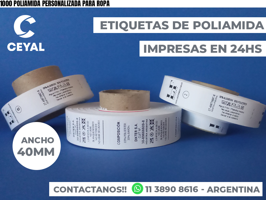 1000 POLIAMIDA PERSONALIZADA PARA ROPA