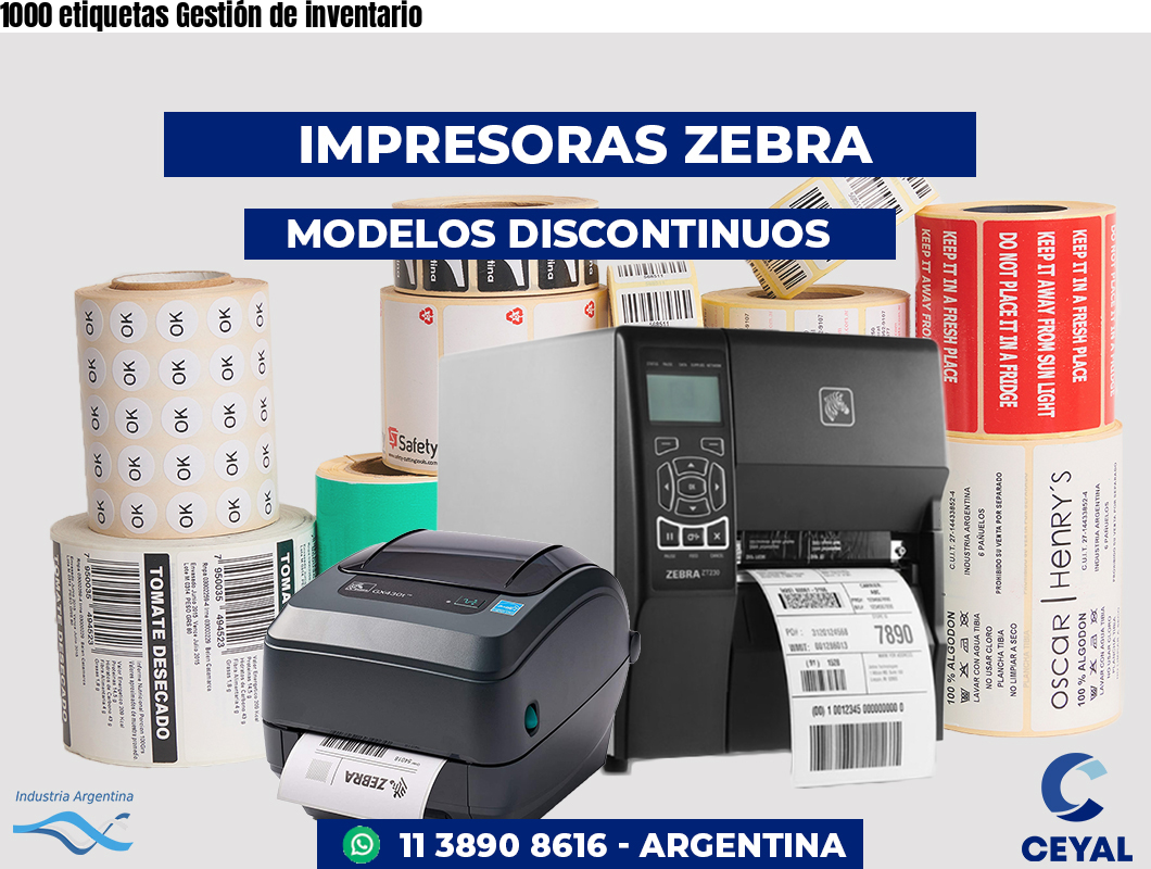 1000 etiquetas Gestión de inventario
